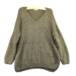Altar'd State Women's V Neck Sweater Green Size M/L Pullover